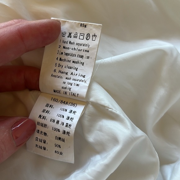 Hybris Y2K Made in Italy white down puffer jacket ruched 36 XS - Picture 11 of 11